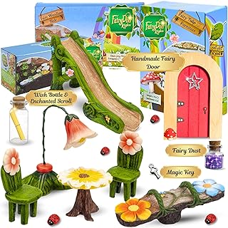 Fairy Garden Accessories Kits for Children with Fairy Door and Ornaments to Create an Magical Fairy Garden for Indoor and Outdoor