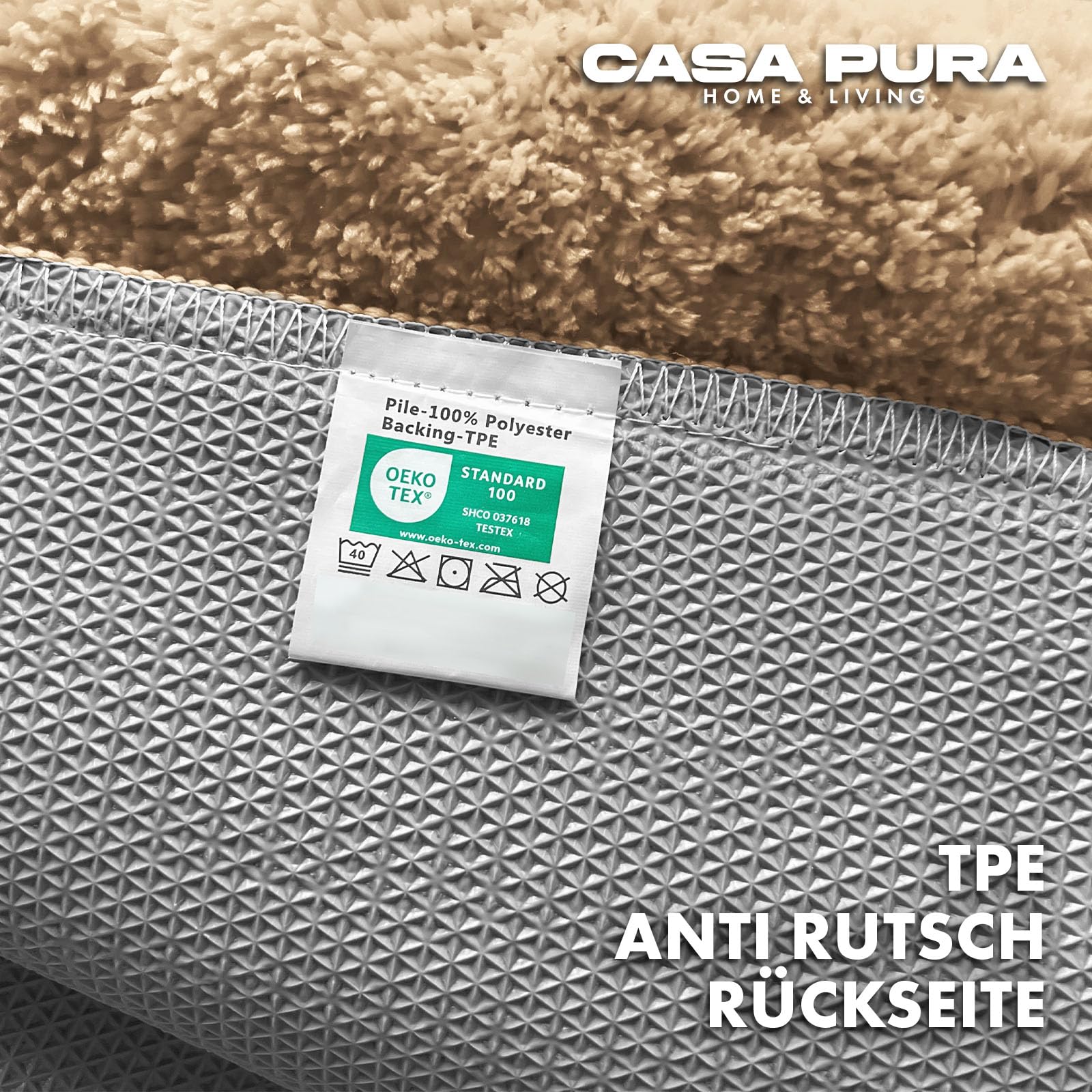 casa pura hoogpolige badmat Sky Soft | zacht, pluizig badkamertapijt in Shaggy look | antislip wasbare badmat | getest op schadelijke stoffen | 16 kleuren in 6 maten (60 x 100 cm, marineblauw