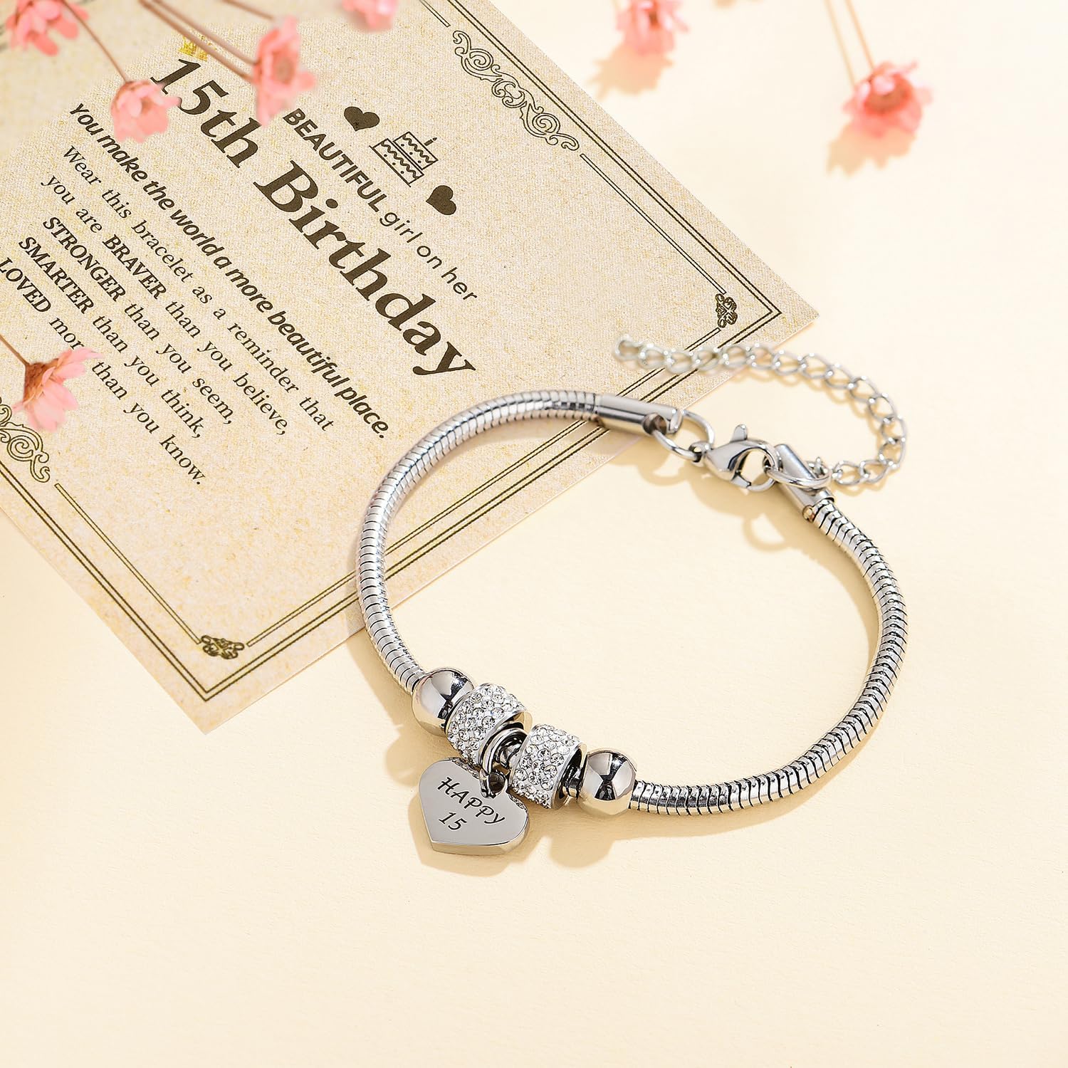 Yonhon Birthday Bracelet Gift for Girls 1-21 Years Old,Heart Happy Birthday Bracelet for Daughter Granddaughter Niece Girls - Image 3