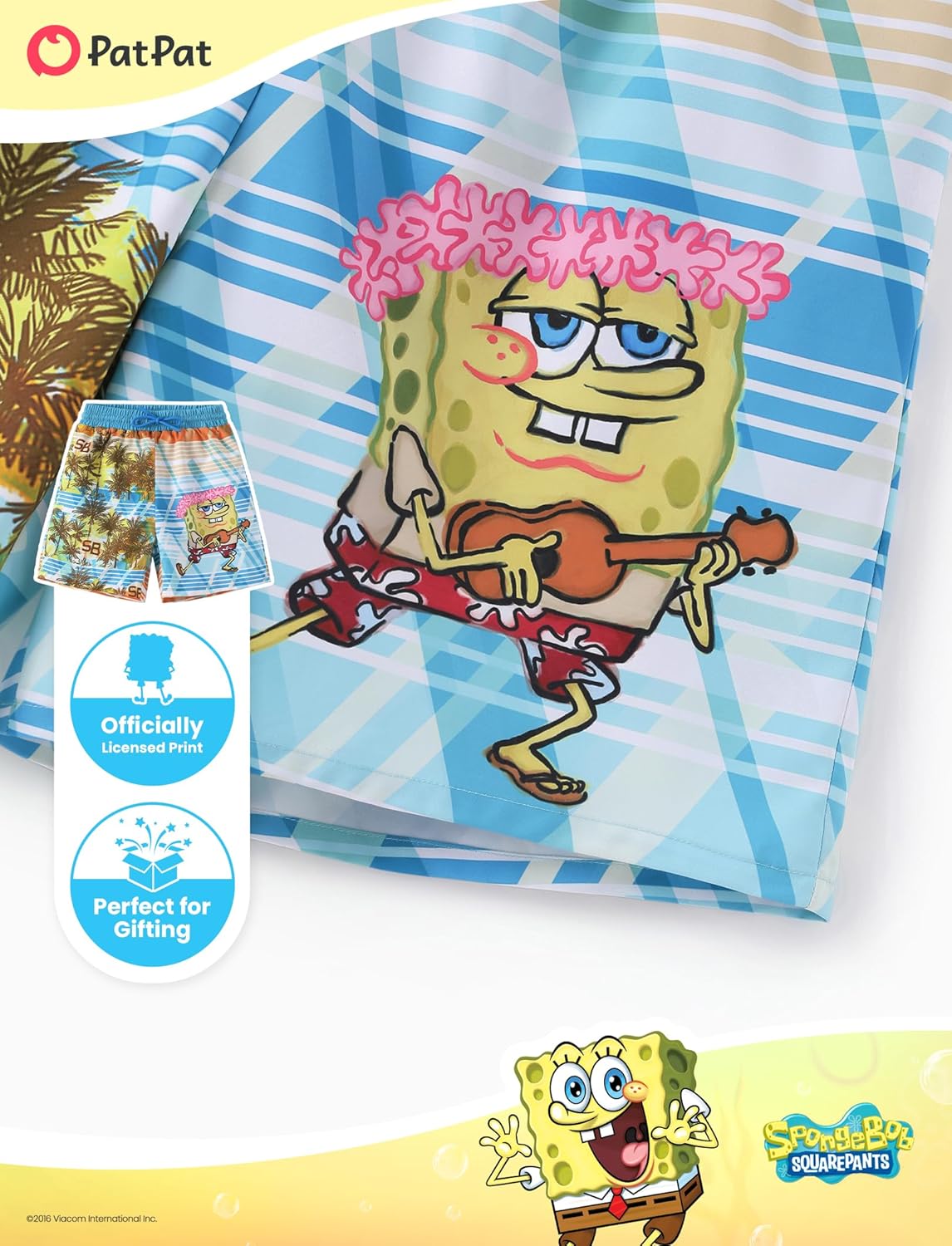 SPONGEBOB SQUAREPANTS Family Matching Swimwear Set, UPF 50+ Quick-Dry Beachwear for Girls，Boys,Women & Men, Multicolor