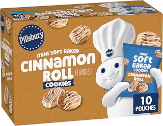 Pillsbury Mini Soft Baked Cinnamon Roll Cookies, 10 Count - Bite-Sized Homemade Flavor On-the-Go