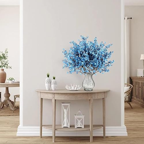 Vista 94 de Sggvecsy 15 piezas de flores artificiales de aliento de bebé, ramos de gypsophila a granel, flores de seda falsas de tacto real para el hogar, Negro