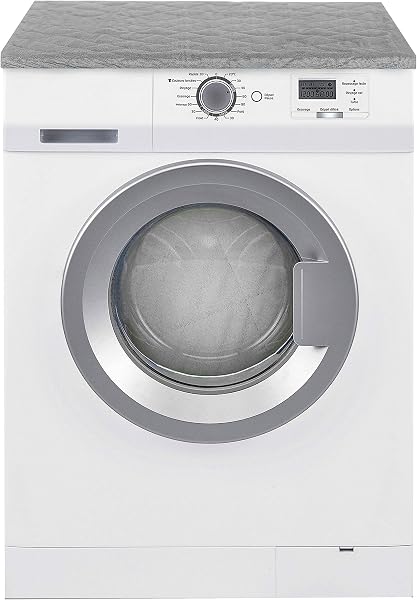 Brandsseller Copertura 60x60 cm per lavatrice e asciugatrice – Fodera protettiva con elastico – Telo di protezione imbottito – Grigio - 2