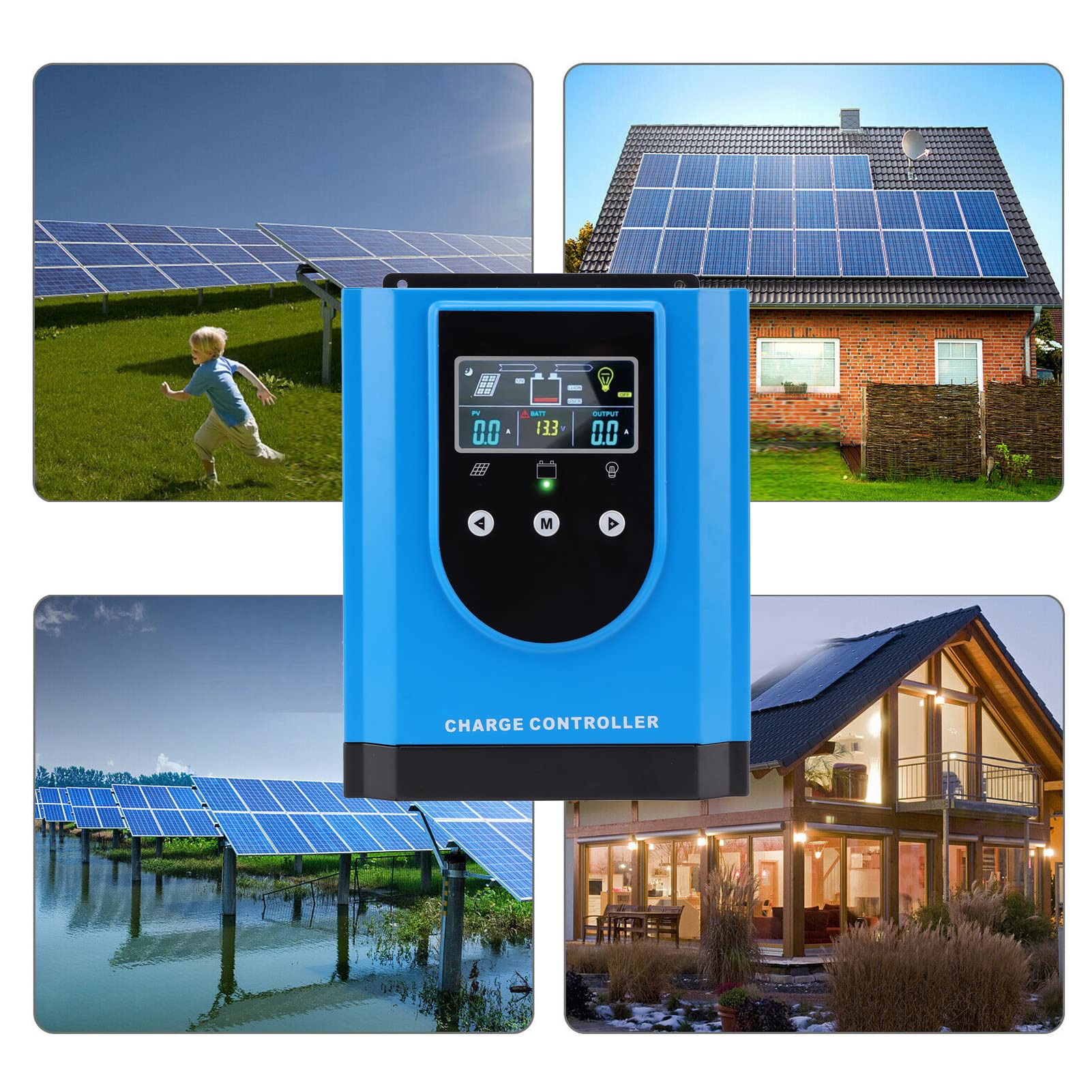 Controlador de Carga Solar MPPT 30A Regulador Eficiente Compacto