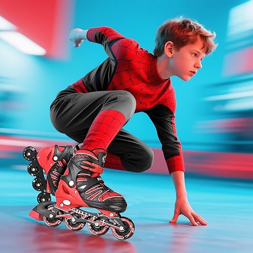 Miniatura 7 de Patines en línea y patines ajustables rojos