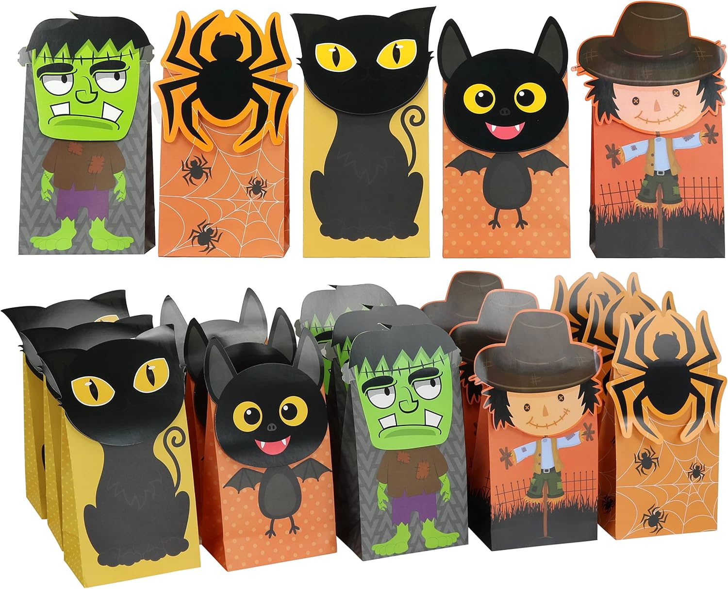 Iconikal Halloween Die-Cut Flip Over Treat & Gift Bags, 18-Count