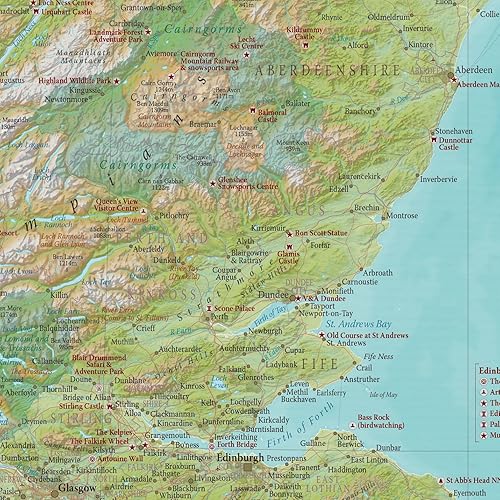 Miniatura 5 de Mapa de Escocia - Regalo para viajeros - Cartografía detallada - 16,5 x 23,4 pulgadas - Maps International