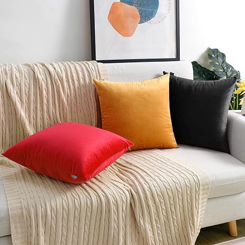 Miniatura 2 de Thmyo Paquete de 2 fundas de almohada cuadradas decorativas de terciopelo suave y sólido, fundas de cojín acogedoras para sofá, sofá, cama,