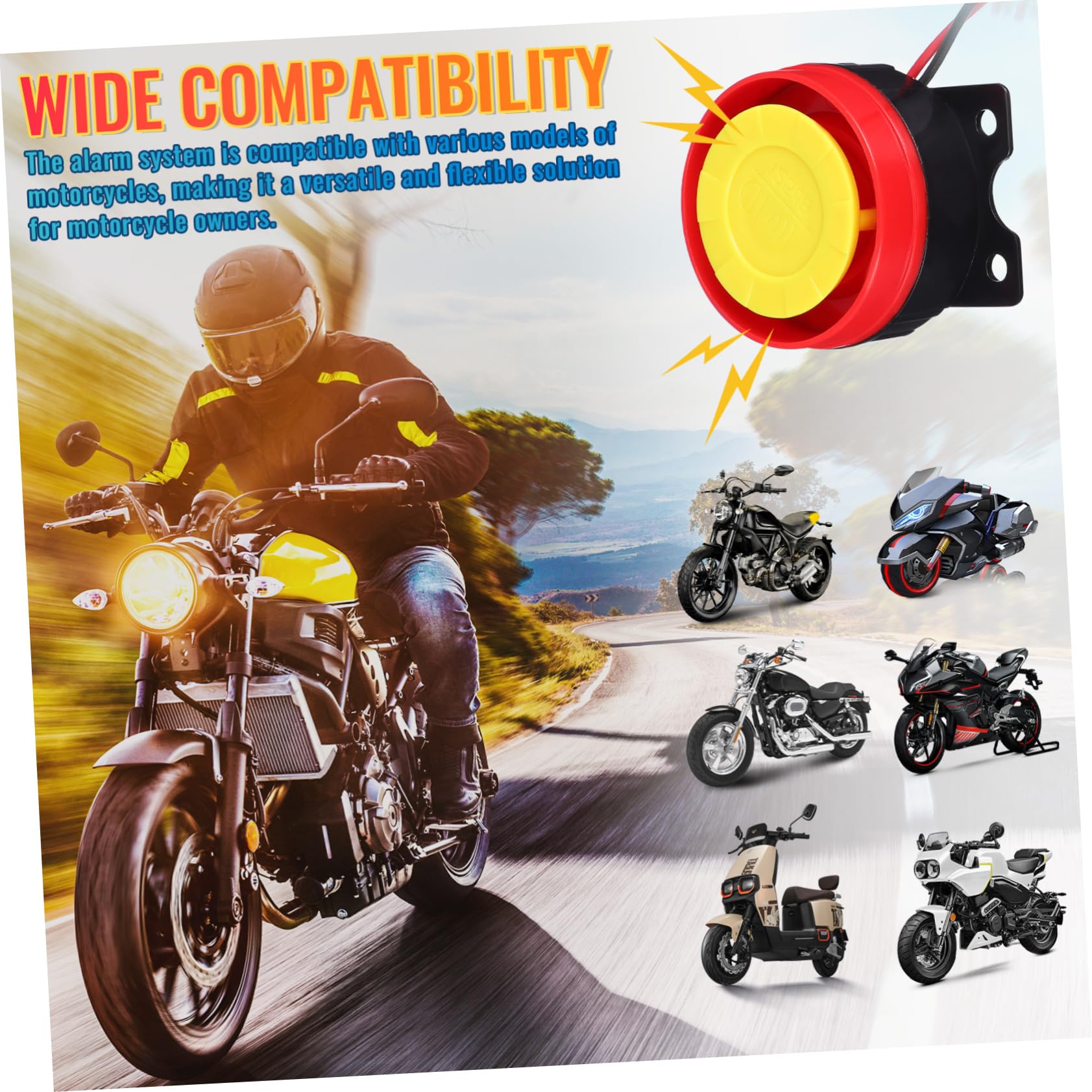 Allarme Antifurto per Moto 12v, Sistema di Sicurezza in Abs Sensibilità Regolabile e 2 Telecomandi