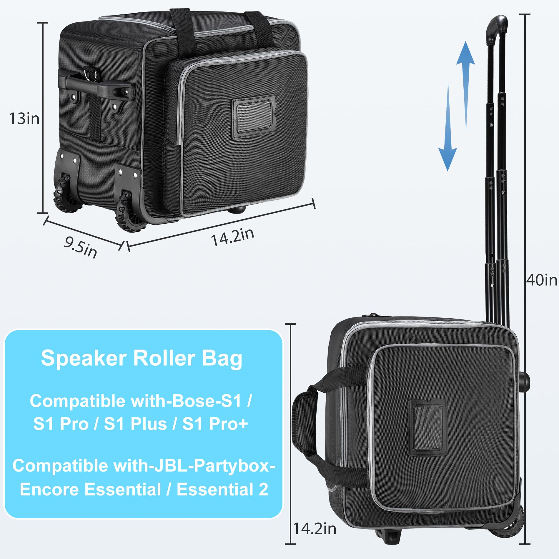 Amazon.com: Speaker Bag with Wheels Compatible with Bose S1 Pro