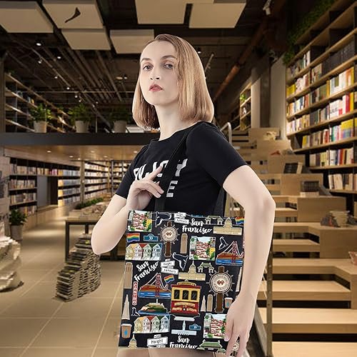 Miniatura 7 de WZMPA San Francisco Travel Cosmetic Bag Gift San Francisco Souvenir Gift San Francisco maquillaje cremallera bolsa bolsa San Francisco mercancía,