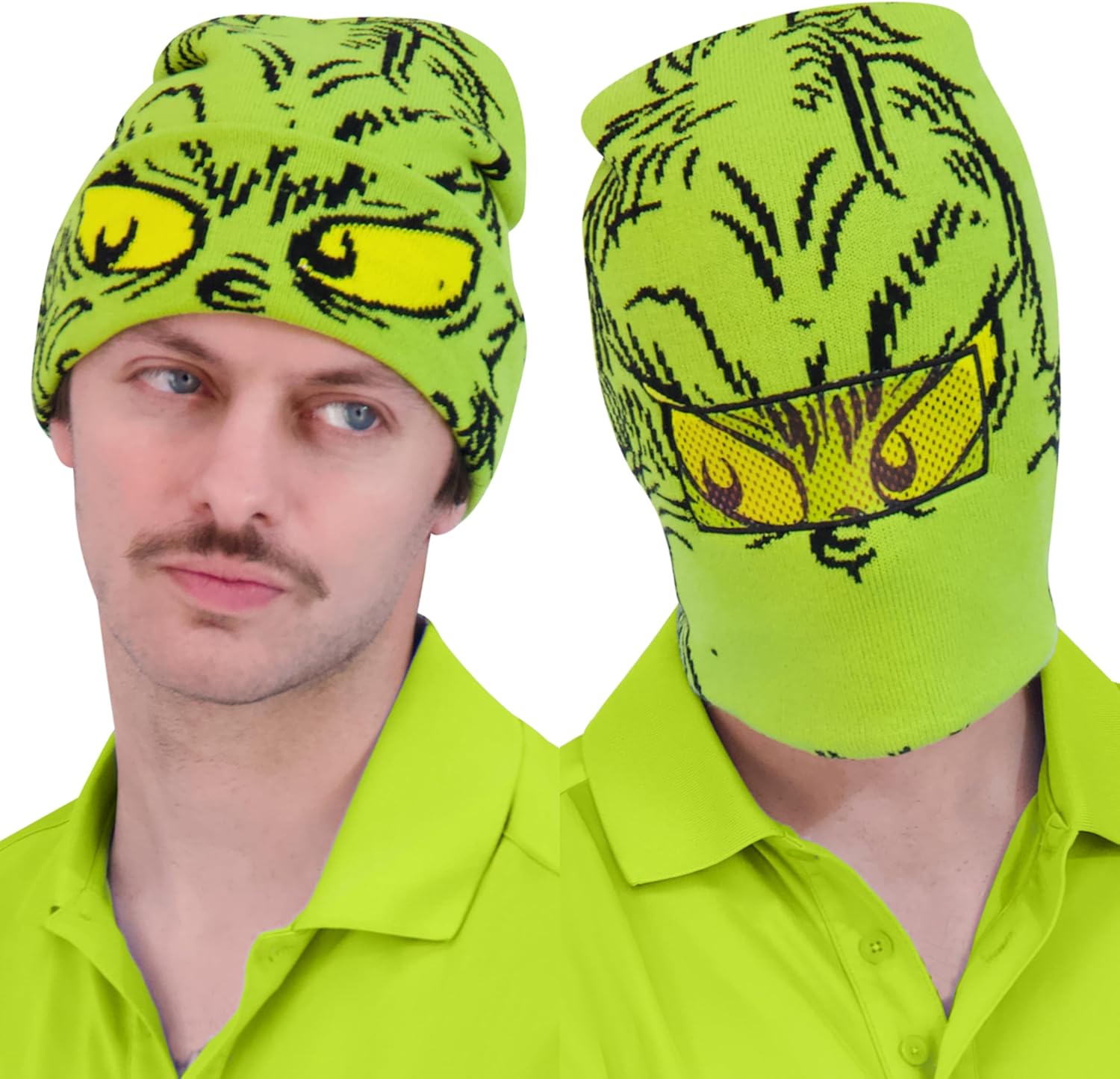 Dr. Seuss The Grinch Beanie Hat, Adult Winter Knit Cap, One Size