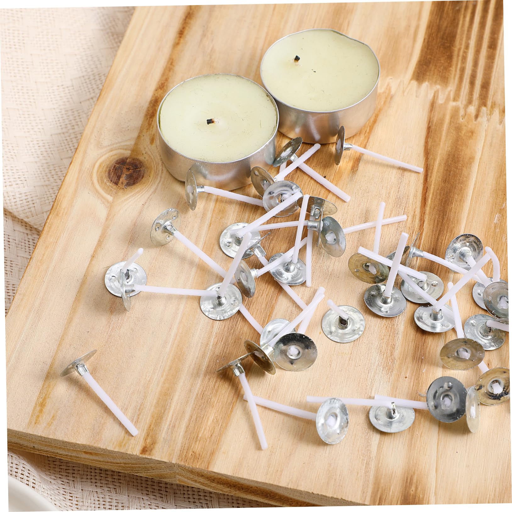 Operitacx 500pezzi Stoppini per Candele Cerati Fumo con Base e Sostenitori per Kit di Creazione di Candele Fai da Te