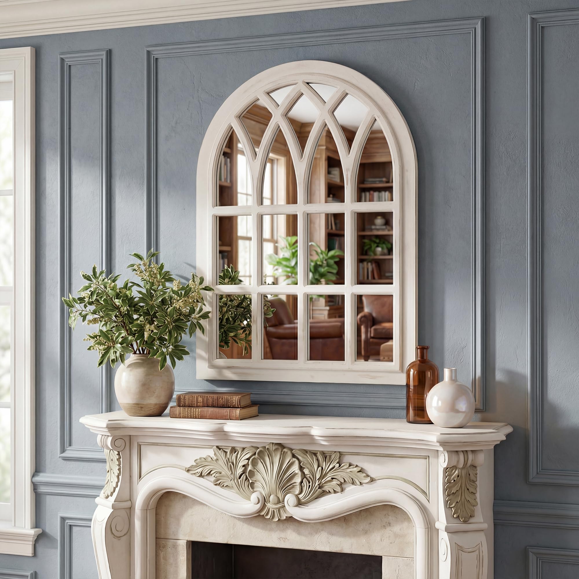 Amazon.com: Runglecho Farmhouse Window Pane Mirror, Large