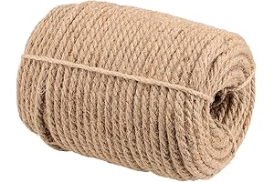 196 Feet 8mm Jute Rope: Natural Hemp Rope for Any Purpose