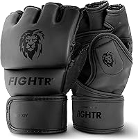 FIGHTR Pro MMA Gloves: Grappling Sparring Training for Kickboxing, Muay Thai, Boxing - Includes Carrying Bag, Men & Women