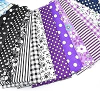 Vista 6 de Paquete de 56 piezas de tela de algodón con estampado de 9.8 x 9.8 pulgadas, diseño precortado, diseño floral para acolchar, retazos, manualidades