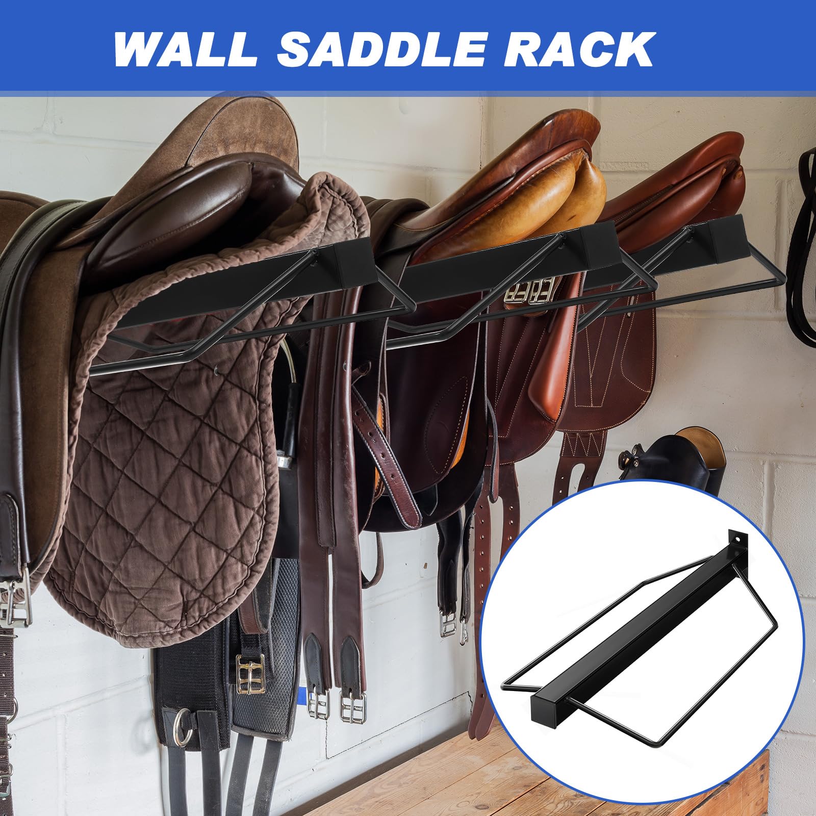 Snapklik.com : Yaocom 2 Pcs Wall Mounted Saddle Rack For Horse Portable ...
