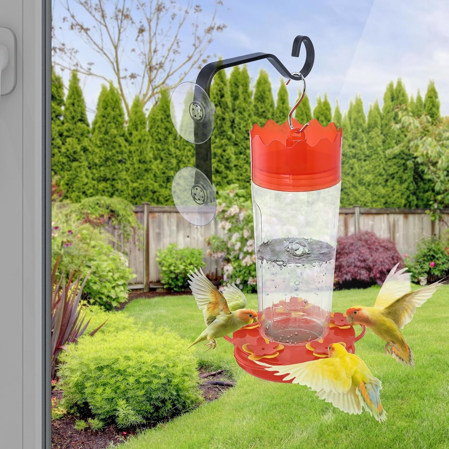 2 Pcs Heavy-Duty Window Suction Cup with Hanger, Window Mounted Wildlife, Hummingbird, Bird Feeders, Decorative Birdhouses, Wind Chimes & Plants, Strong Load-Bearing Hanging Hook - Image 3