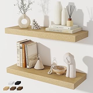 12 Living Room Column Decor Ideas for Stylish Integrated Design 10 Floating Shelves for Wall, 24 Inch Floating Shelves Set of 2, Wall Mount...