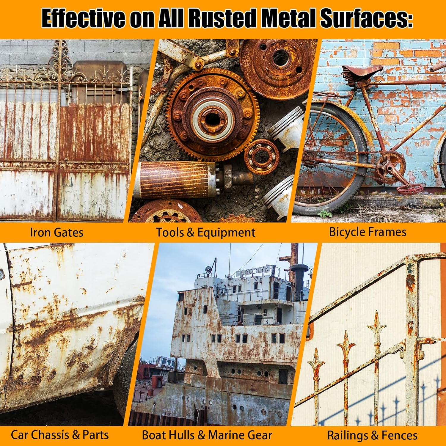 2-in-1 Rust Converter & Metal Primer, 128 oz (1 Gallon) Rust Converter Paint for Metal, Black Rust Inhibitor & Corrosion Protection, Heat Resistant for Automotive, Marine & Industrial Use
