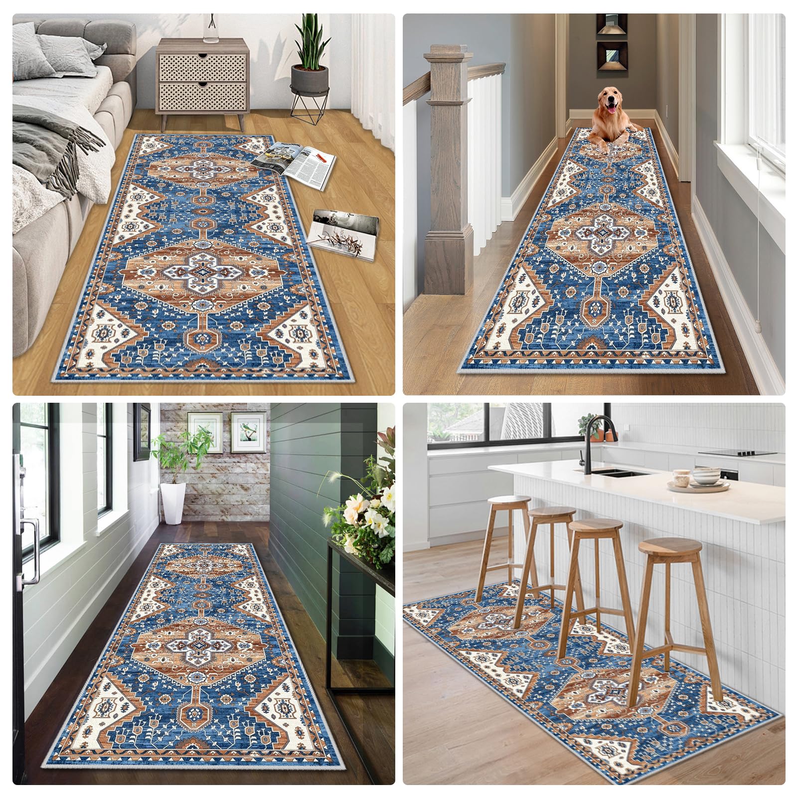 Tappeto Passatoia Corridoio Antiscivolo per Cucina 120 x 350 cm
