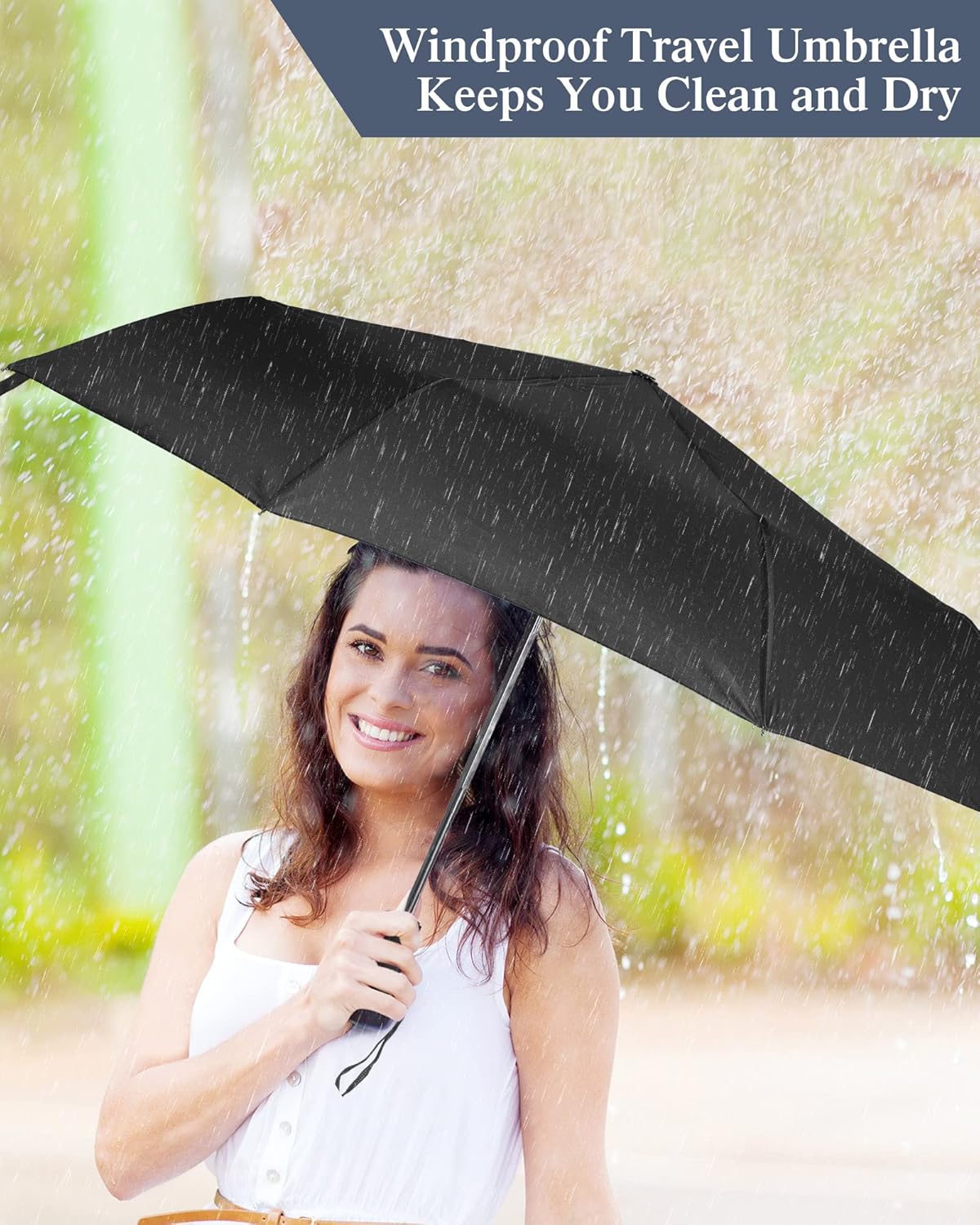 Reginary 6 Pack Umbrella Bulk Windproof Travel for Rain Automatic Open and Close Umbrella Collapsible Folding Rain Backpack Portable for Men Women - Image 4