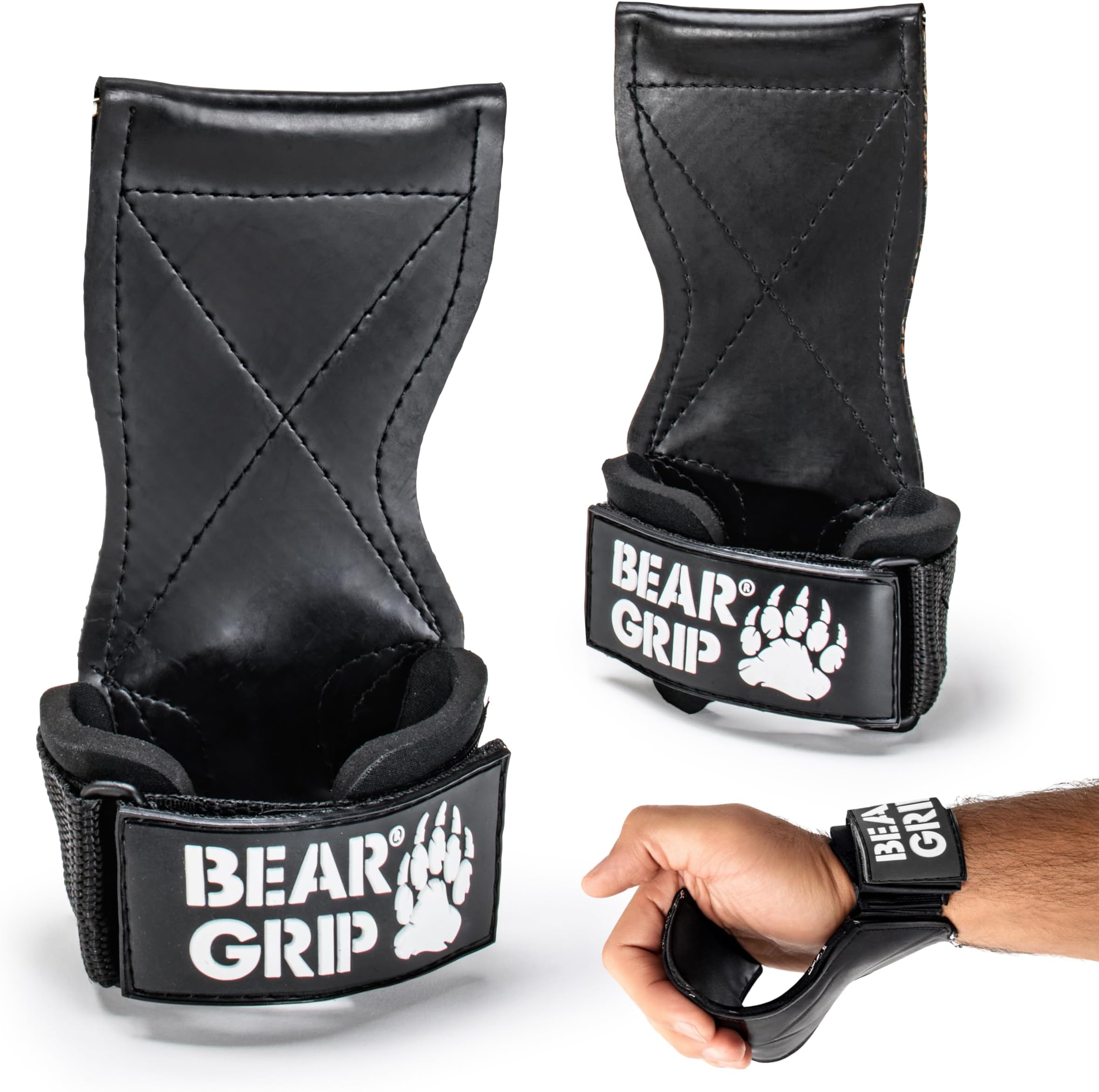 Multi Grip Straps/Hooks, Premium Heavy Duty Weight Lifting Straps/Gloves - Gym Strap for Deadlifts, Rows & Weight Training, Wrist Support for Men & Women