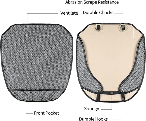 Miniatura 8 de XZPILINA Bottom Car Seat CoverBreathable Car Seat ProtectorDriver Front Seat CushionAnti-Skid Four Seasons GeneralBlack2PCS