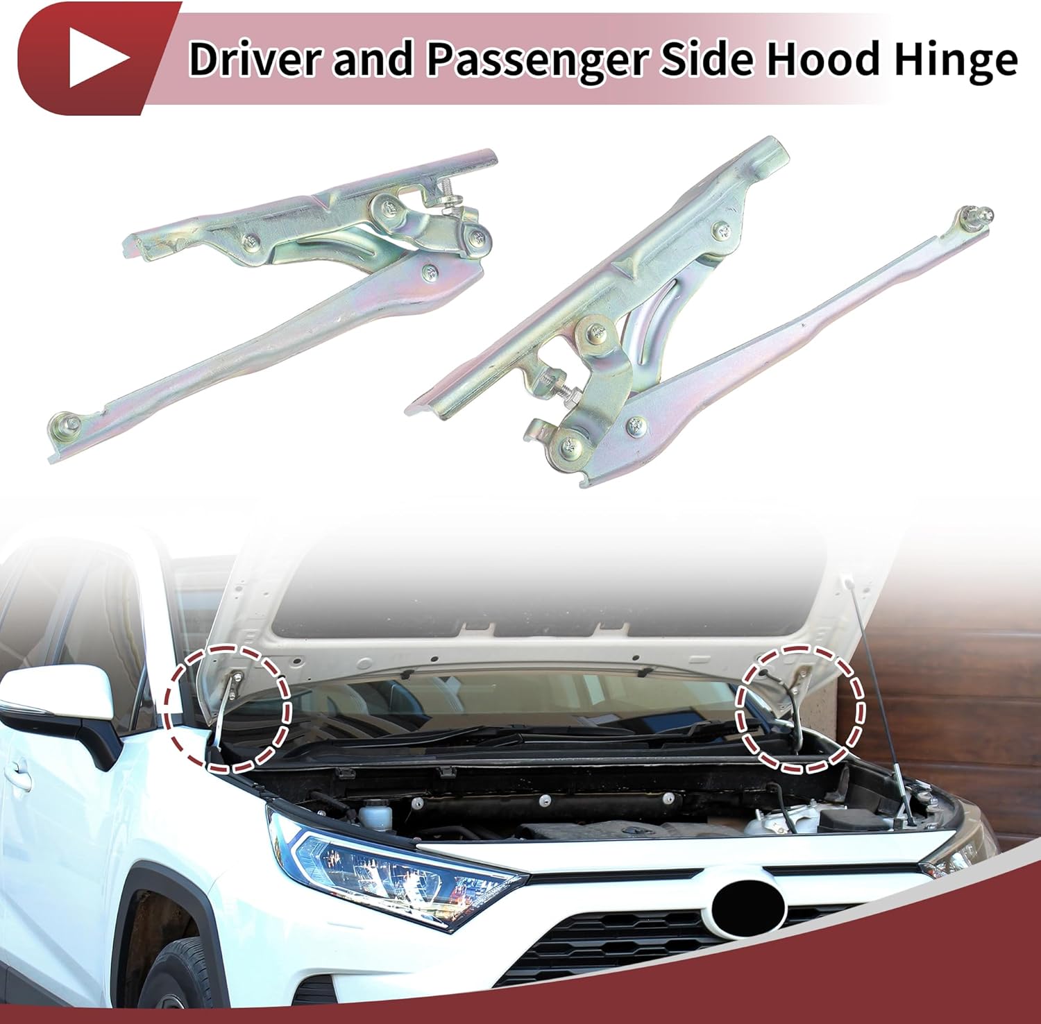 1 Pair Hood Hinges for Kia Optima 2016-2020 Front Driver and Passenger Side Front Bonnet Bracket No.79120D4010/79110D4010 Zinc Plated Cast Iron