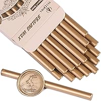 Vista 1 de Barra de cera de sello dorada clásica antigua, barra de cera de sello para mini pistola de pegamento, decoración de invitación de boda DIY - Paquete