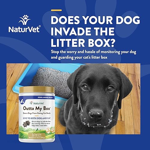 Miniatura 4 de NaturVet Outta My Box - 500 masticables suaves - Disuade a los perros de comer heces para gatos - Reduce los olores de las heces para gatos - Para