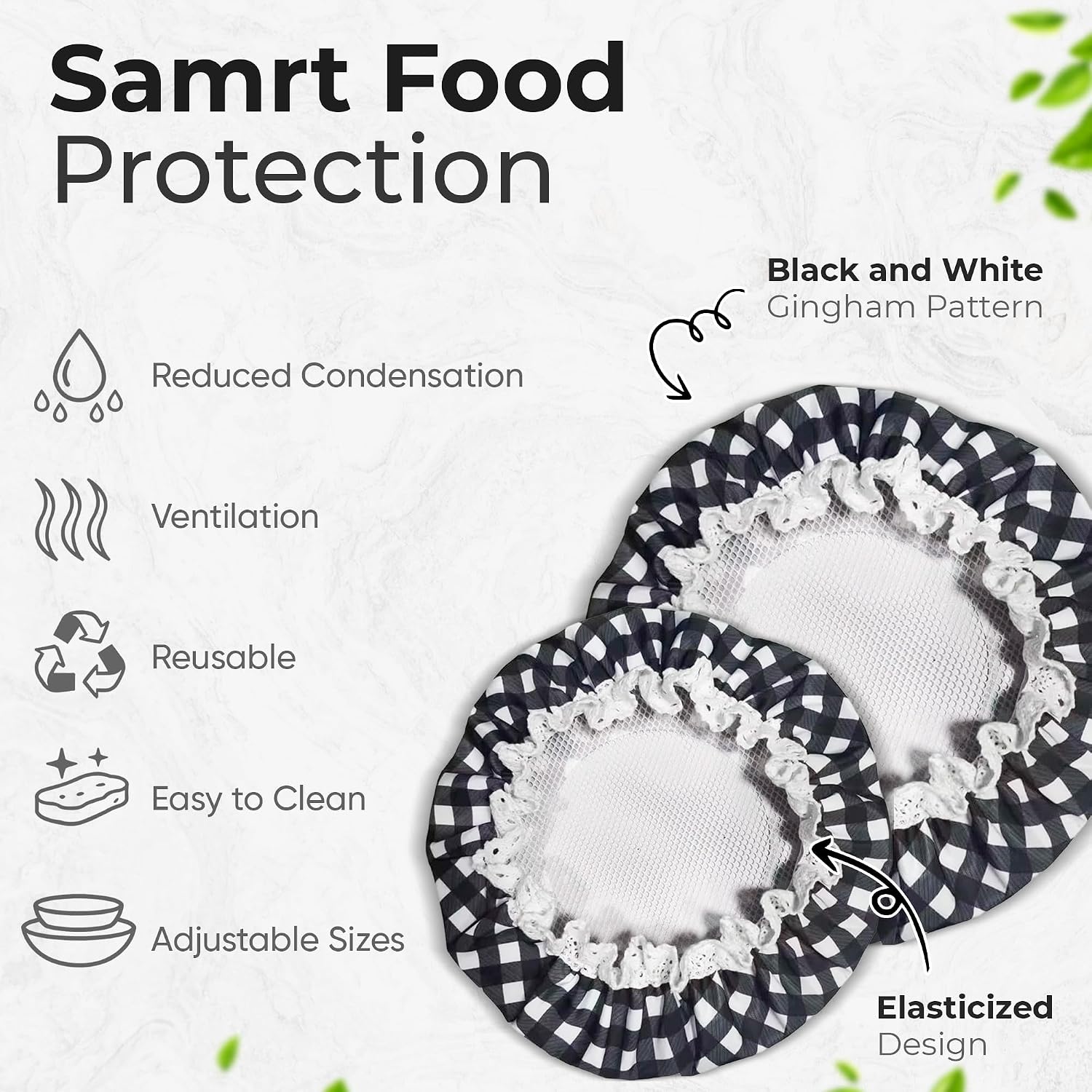 Breathable Reusable Bowl Covers – 2 Pack Mesh Vent Covers Release Steam, Reduce Condensation & Moisture, Keep Hot Meals Fresher Longer for Kitchen Storage & Leftovers