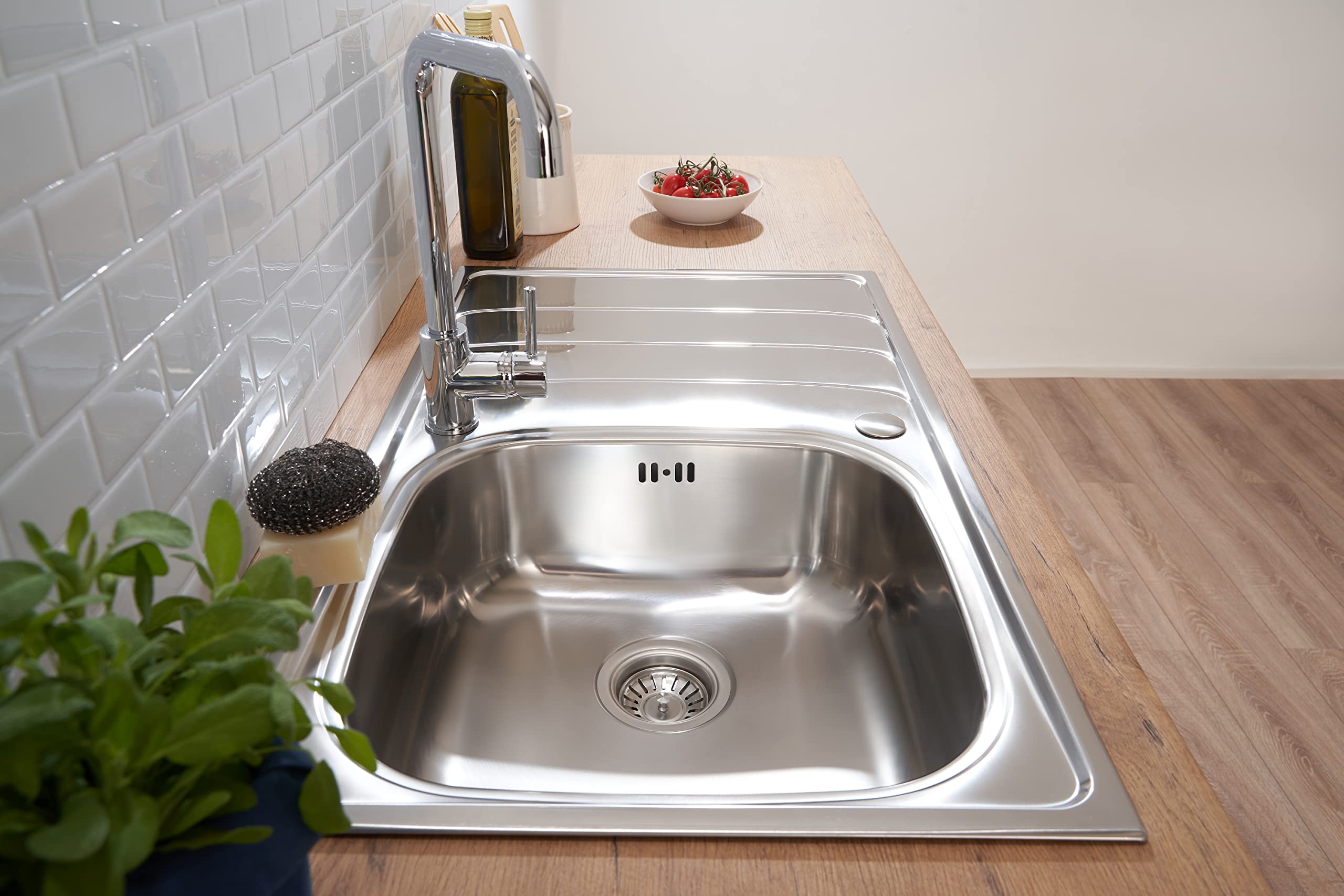 Lavello Indipendente Acciaio Inox 304 | 100x50x80 Cm | Con Rubinetto, Scolapiatti E Ripiani - Foto 3