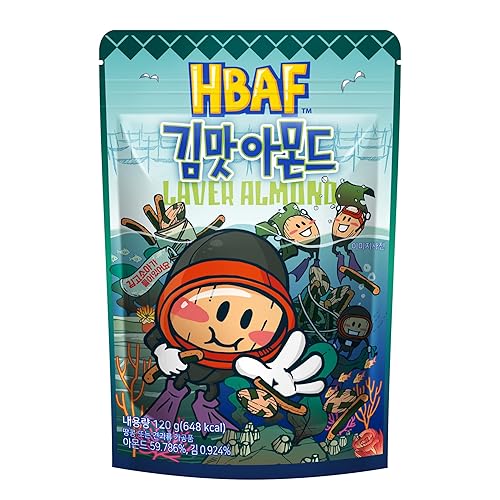 Miniatura 4 de Official Gilim HBAF Nuez de almendra sazonada coreana  Escuela, trabajo, refrigerio de viaje  Snacks asiáticos (mantequilla de miel, wasabi, pollo