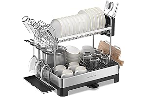 SONGMICS Dish Drying Rack: Two-Tier Solution for Your Kitchen