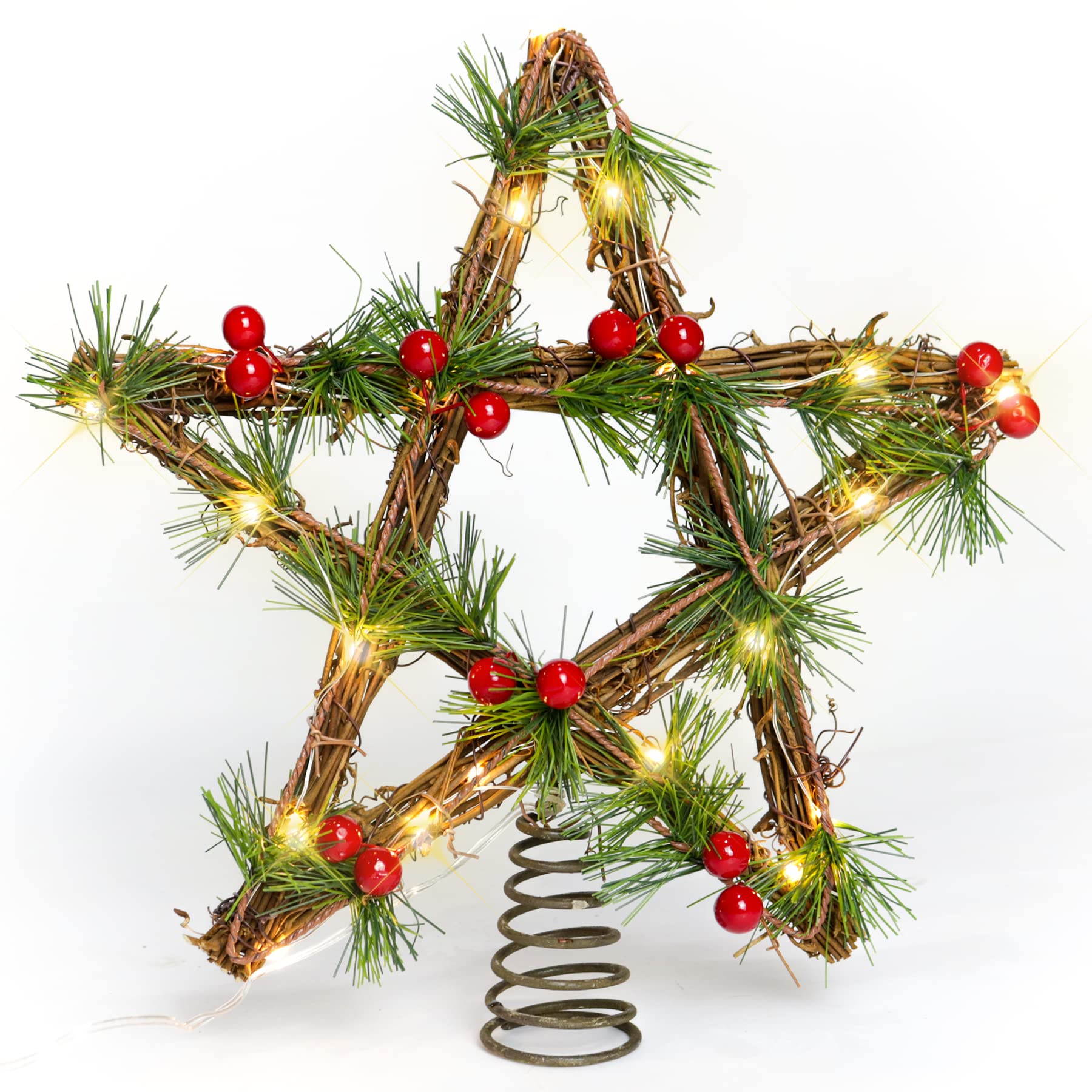 Buy Lotus Hills Christmas Tree Topper Lighted, 12" Star Tree Topper