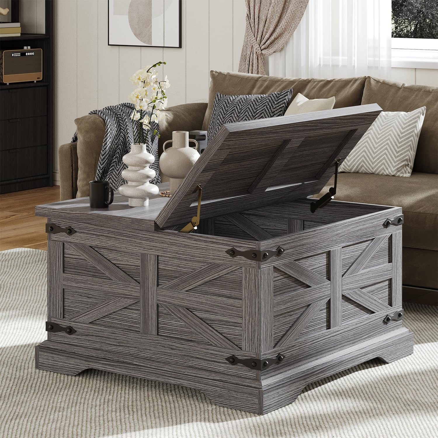 VVFLU Farmhouse Coffee Table