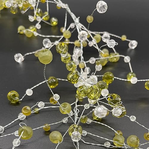 Galt International Guirnalda de diamantes de cristal acrílico de 198 pulgadas, cuerda de alambre esmerilado y corte de diamante, guirnalda