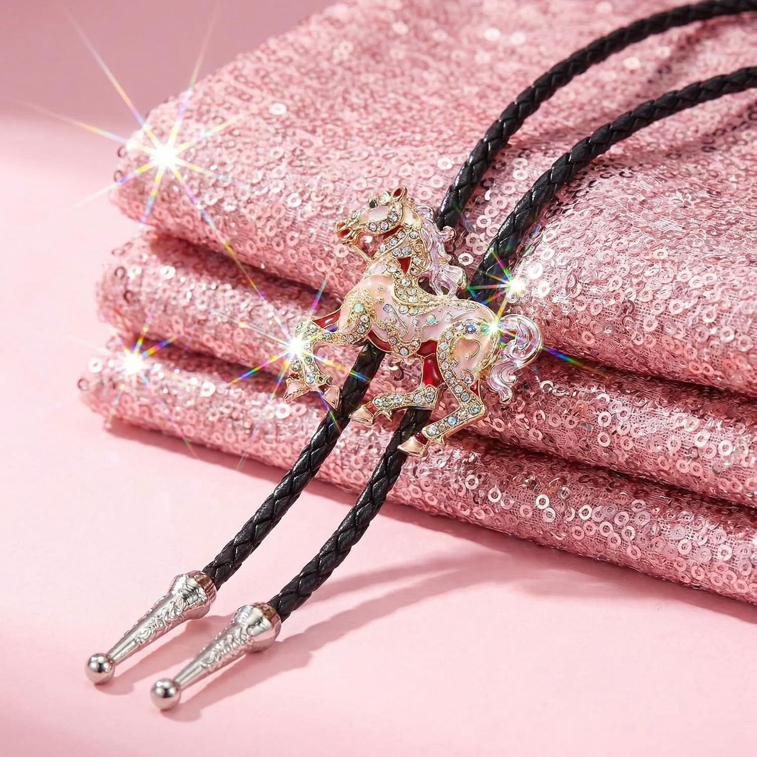 Bolo Tie for Men and Women, Premium Soft-Touch Leather Cord, Trendy Statement Bola Tie for Wedding Country Concert