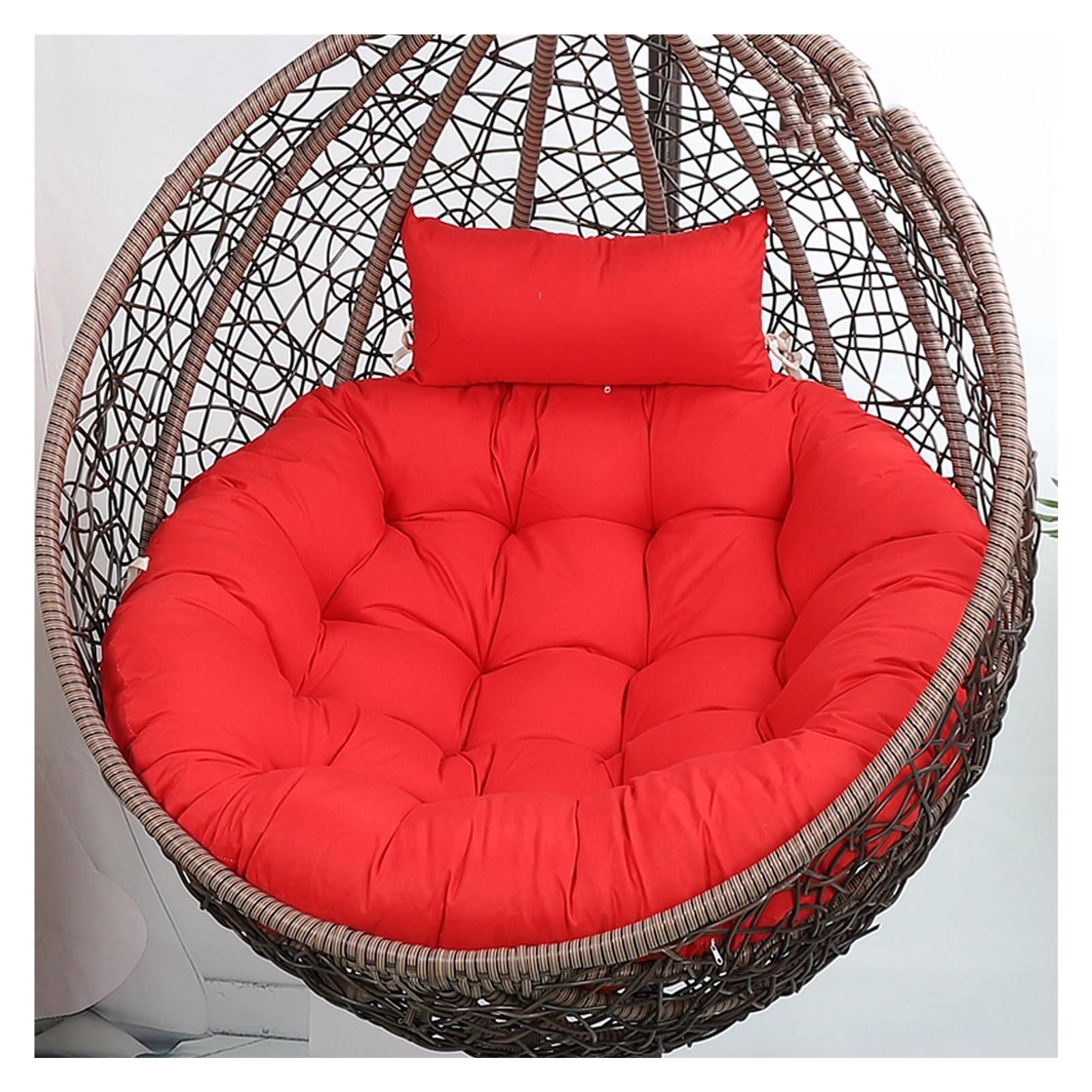 Indoor Egg Chair Cushion Replacement, Hanging Egg Chair Cushion with Pillow,Swing Chair Cushion, Hanging Basket Seat Cushion with Filling Cotton for Garden Patio Outdoor(Color 12,Diameter 120cm)