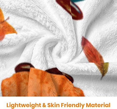 Miniatura 7 de JOOCAR Manta de gnomo de otoño, decoración de hojas de otoño, lindo gnomo con manta de girasol, acogedora manta suave y ligera de franela de felpa