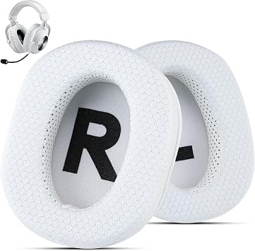 Wzsipod-Mesh Fabric Earpads Cushions Replacement for Logitech G Pro, G Pro X, G Prox 2, G Pro X SE Headphones, Ear Pads with Noise Isolation Foam,Made of Breathable FabricWhite