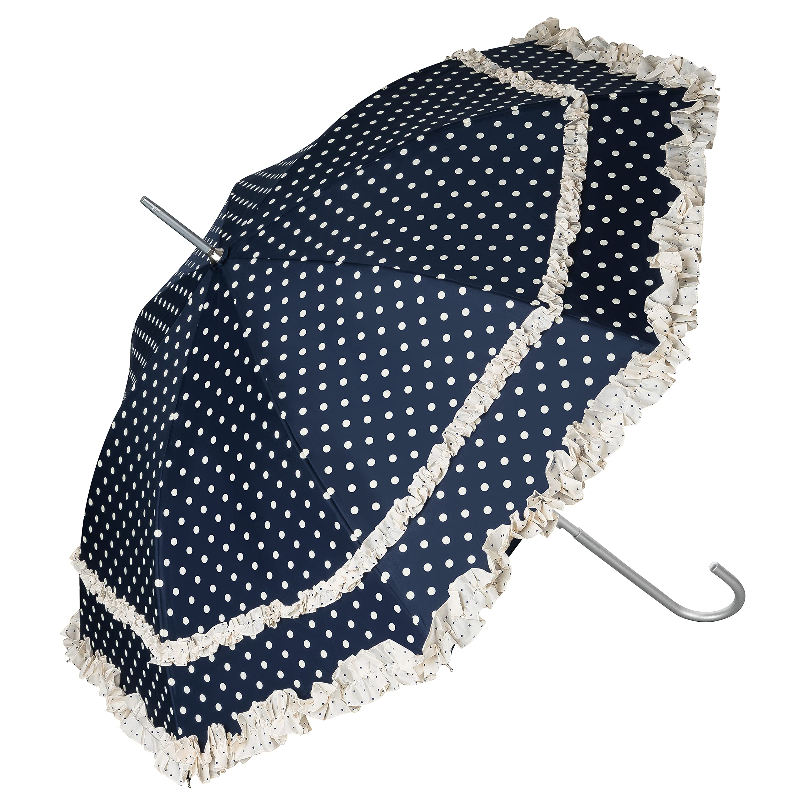 Von Lilienfeld Women's Blue With Dots Umbrella Parasol Bridal Umbrella Wedding Costume Traditional Costume Open-Automatic Mary Polkadots Blue