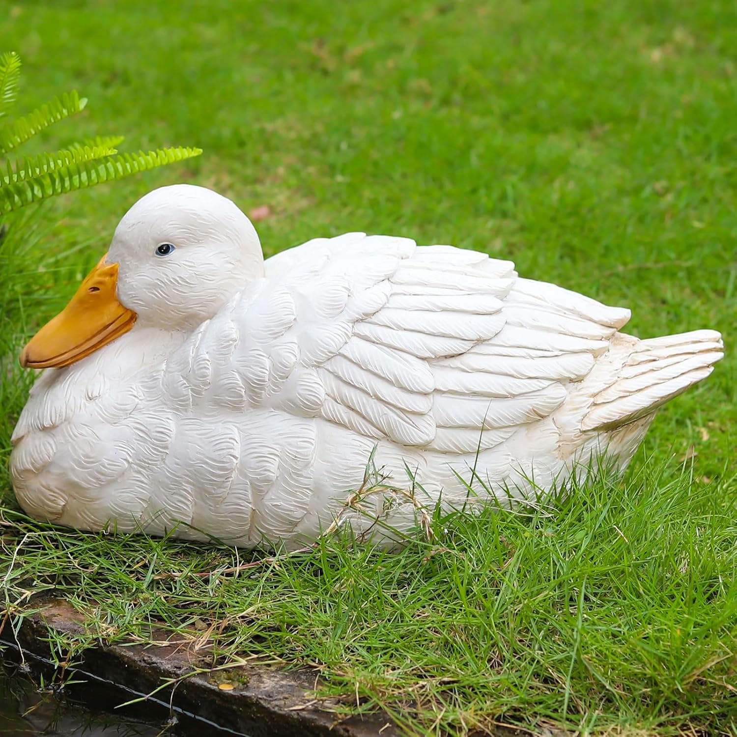 Proud Duck Statue Outdoor Decor for Garden, 9.85" Fairy Yard Figurines Home Sculptures for Lawn Patio Front Porch Backyard