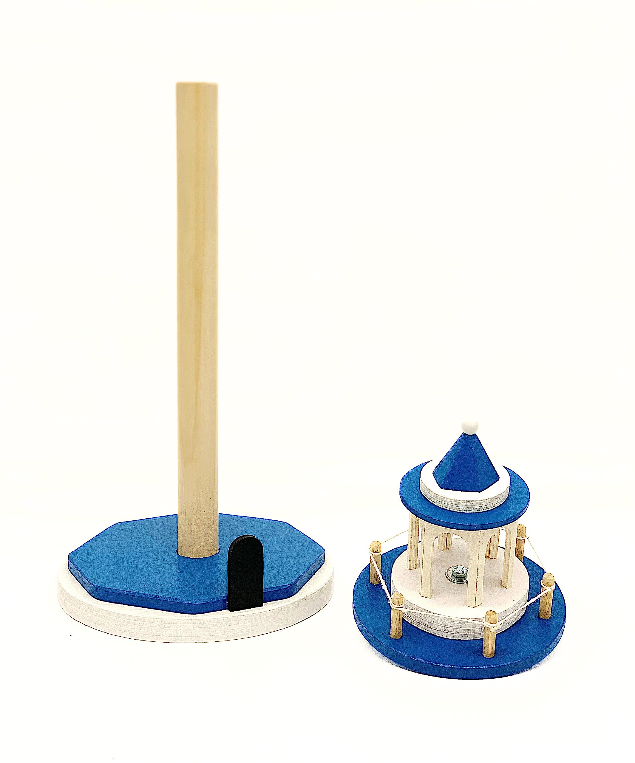 Porta rotolo carta da cucina, porta rotolo per casa, portarotolo legno blu azzurro, faro nautico in stile marino, arredo cucina, portarotolo carta, regalo per mamma