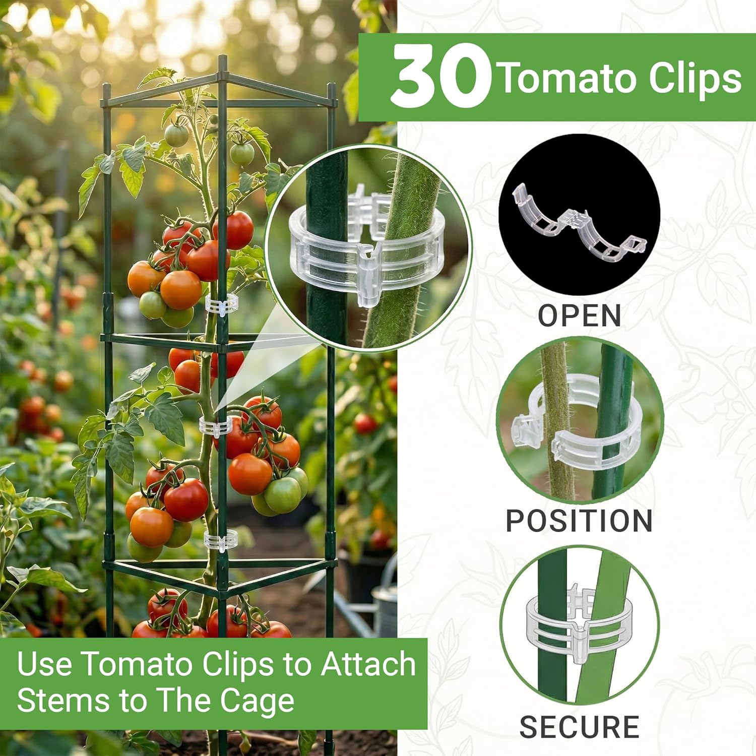 Tomato Cage - Large Trellis Stakes and Plant Support Structures for Vegetables and Climbing Plants - Tall Tomato Cages for Garden, Pots, Raised Garden Bed Outdoor Supplies (6 Pack - Up to 48")