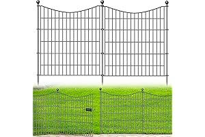 Fence for Dogs Outside With Gate, 5 Panel Decorative Garden Fence