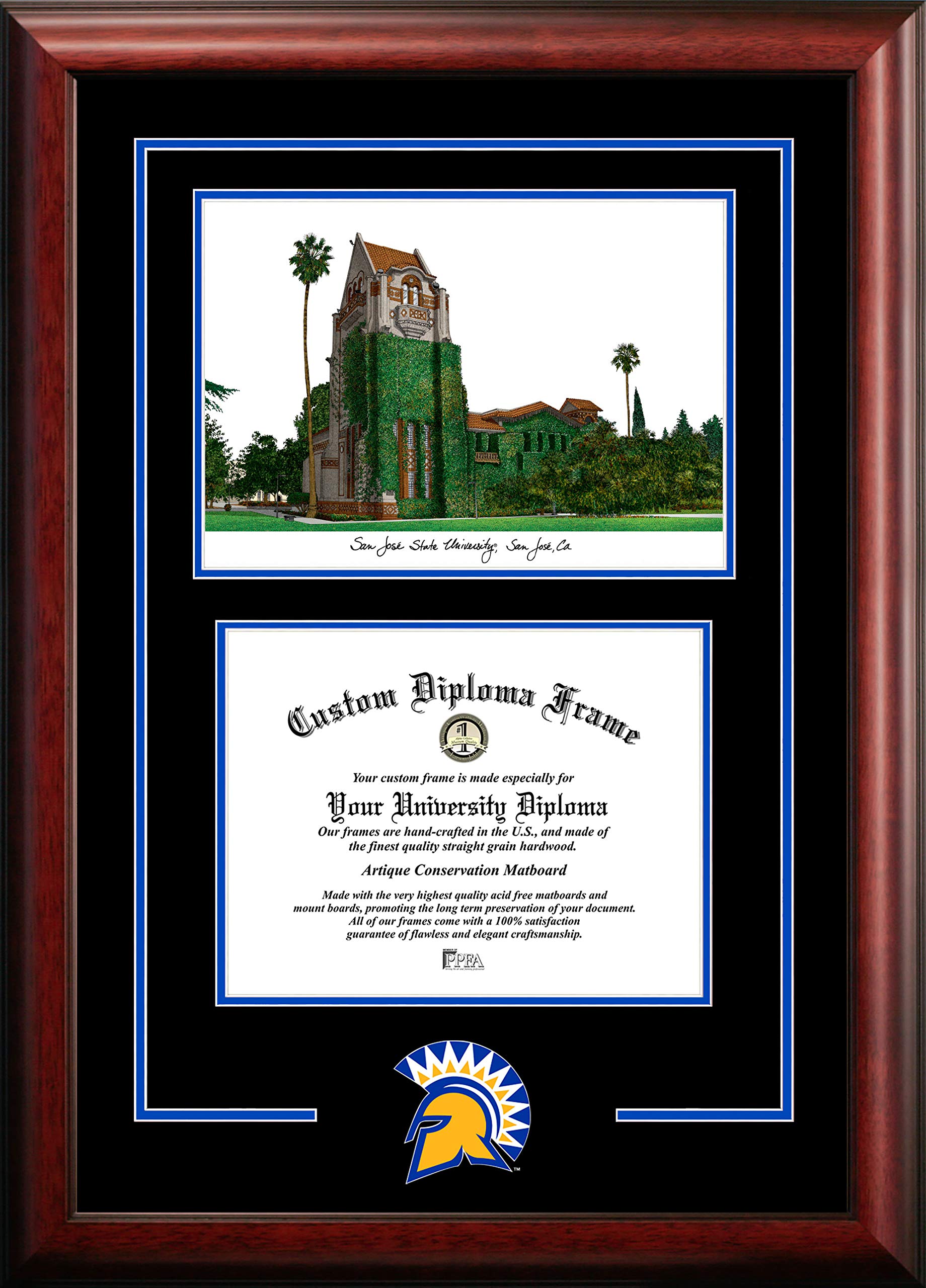 Campus Images CA929SG San Jose State University Spirit Graduate Diploma Frame, 8.5