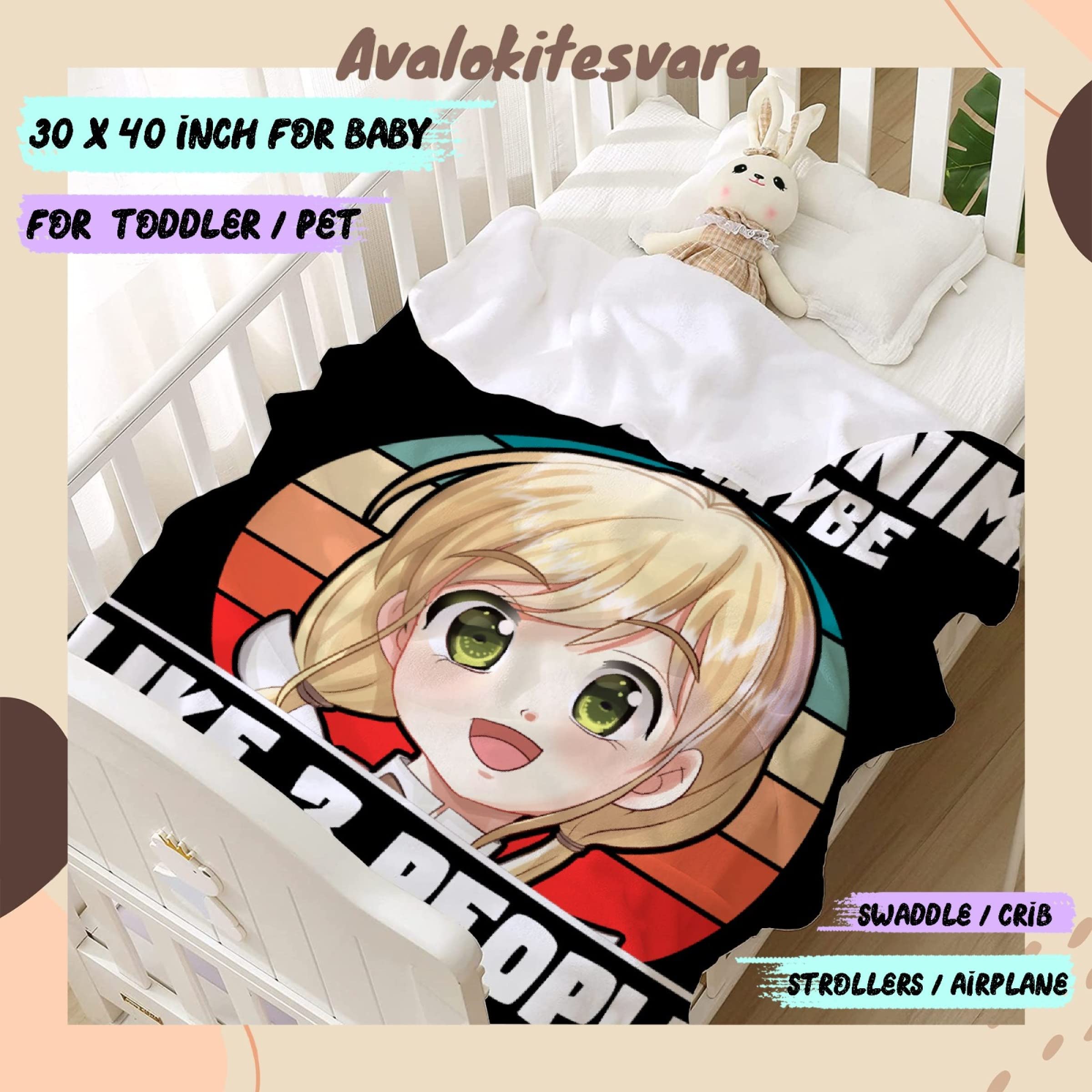 ARTBLANKET I Like Anime and Maybe Like 3 People Throw Blanket Fannel Fleece Super Soft Funny Blanket Travel Throw Blanket for Bed Couch Sofa 60x50 in for Teen Car